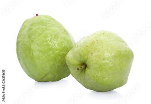 Guava fruit isolated on the white background.
