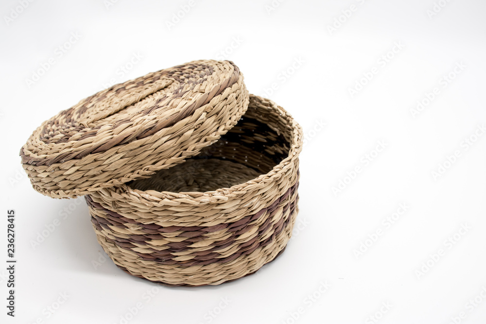 Isolated wicker basket on a white background Isolated wicker basket on a white background