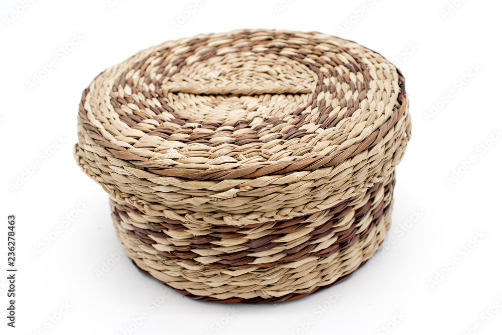 Isolated wicker basket on a white background Isolated wicker basket on a white background