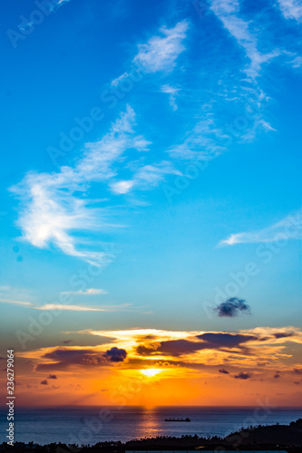 beautiful sunset over the sea © Gao