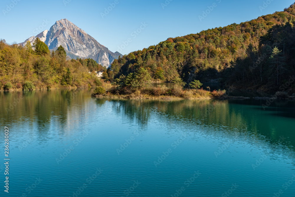 Ambiesta. Lake of Verzegnis. Autumn reflexes Ambiesta. Lake of Verzegnis. Autumn reflexes