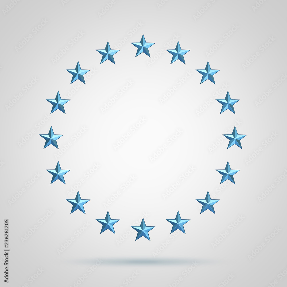 Blue stars in circle, clipping path included Blue stars in circle, clipping path included
