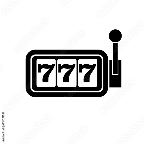 Slot machine icon, logo on white background