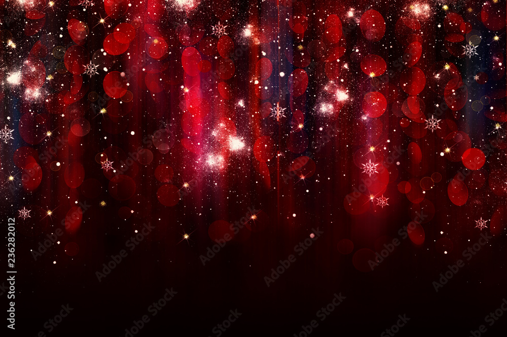 Colorful lights on red background. - obrazy, fototapety, plakaty 