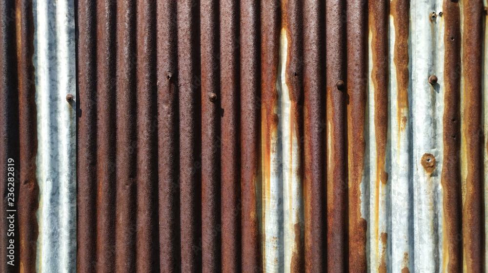 Old rusty zinc wall texture and background. Old rusty zinc wall texture and background.