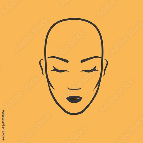 Woman bald portrait