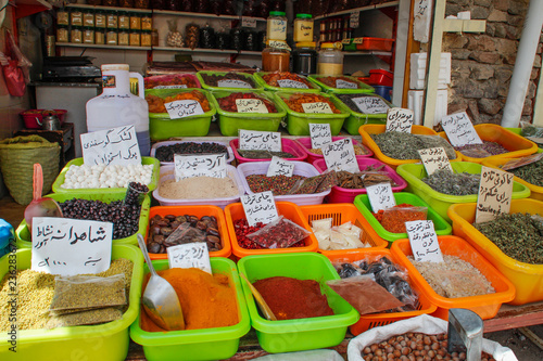 Tabriz, Kandovan, Iran - May 5, 2017: the sale of spices in the bazaars of Iran photo