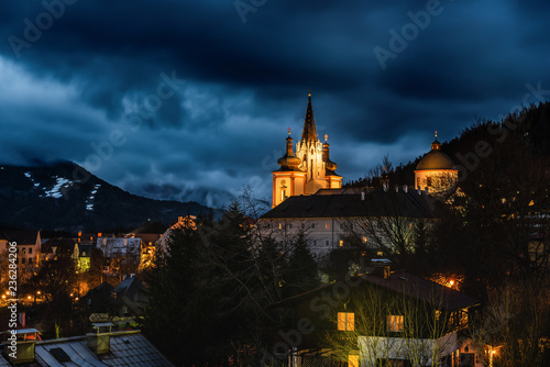 Basilika Mariazell bei Nacht / Steiermark (A)