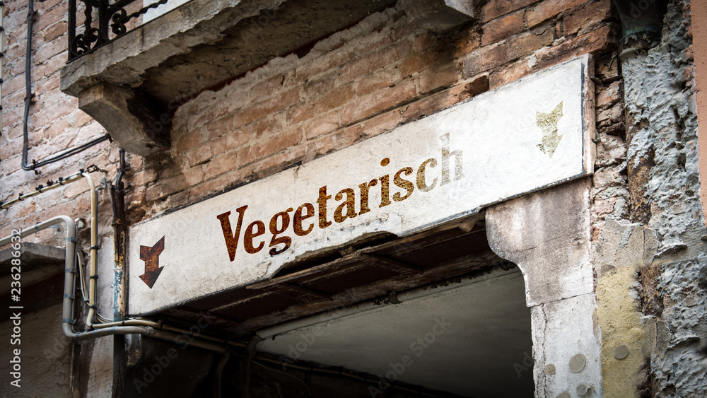 Fototapeta premium Schild 383 - Vegetarisch