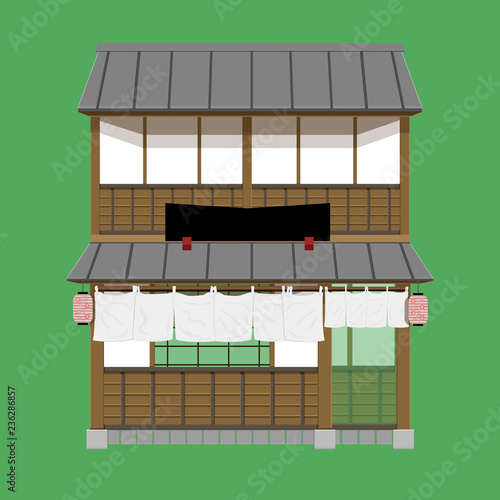 japanese old home and restaurants vector green no sign you can download now becuase it is beautiful illustration eps10