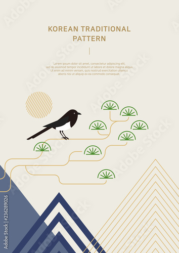Korean traditional vector background.