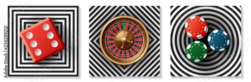 Realistic Casino Elements Collection