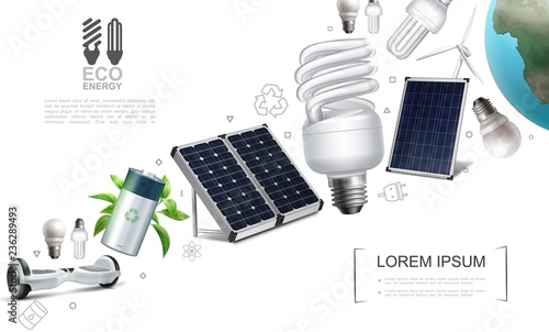 Realistic Save Energy Elements Composition