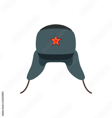 Russian Traditional Wool Hat Vector Illustration