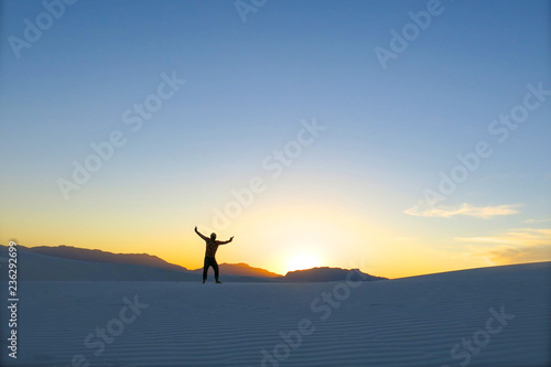 Sunset in white sands