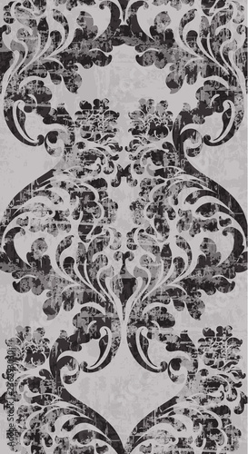 Vintage baroque ornament pattern Vector. Victorian Royal texture. Flower decorative design vertical. Trendy color decors