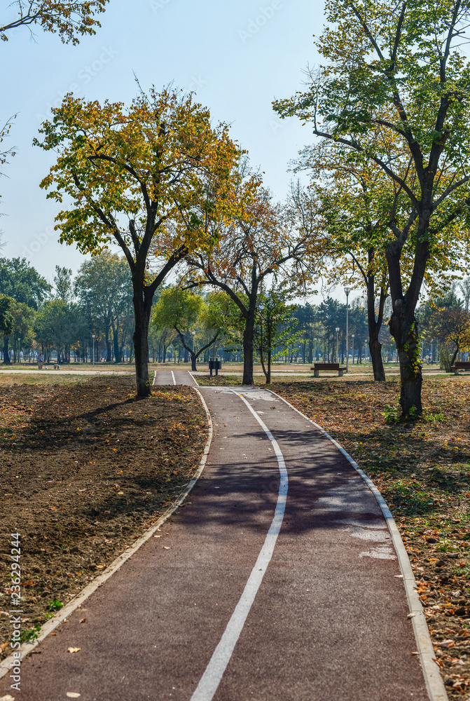 Naklejka premium Running track path in a public park