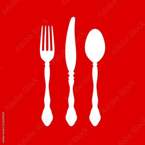 Cutlery Red White