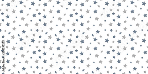 Seamless pattern with hand drawn stars. Vector.