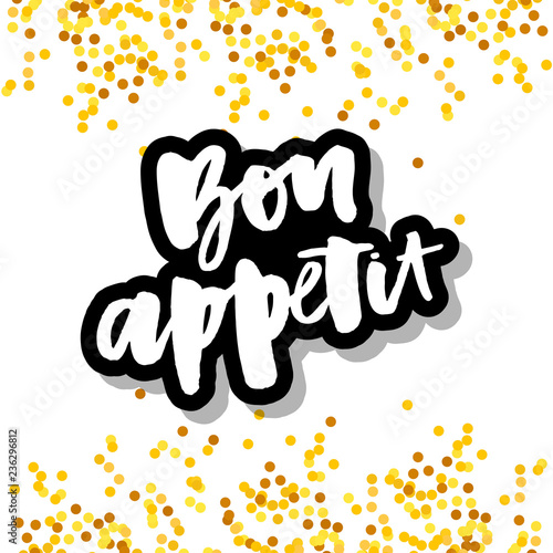 Bon appetit 2 lettering calligraphy brush design ink black