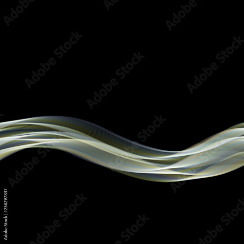 Vector Abstract shine waves in black background. Template brochure design