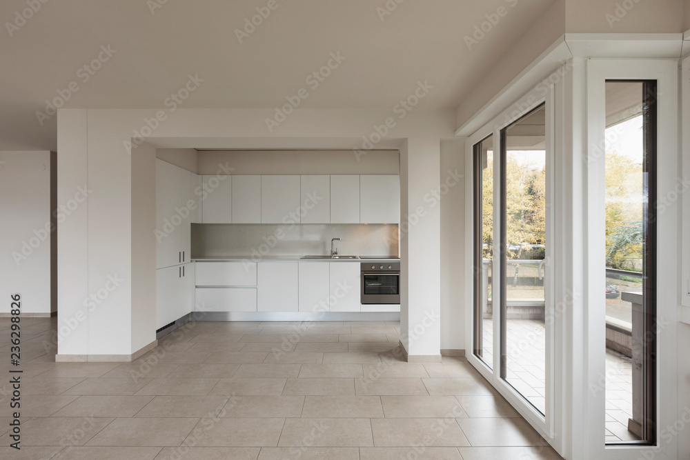 Obraz premium Modern kitchen in empty apartment