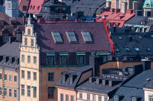 Photography medieval buildings in stockholm