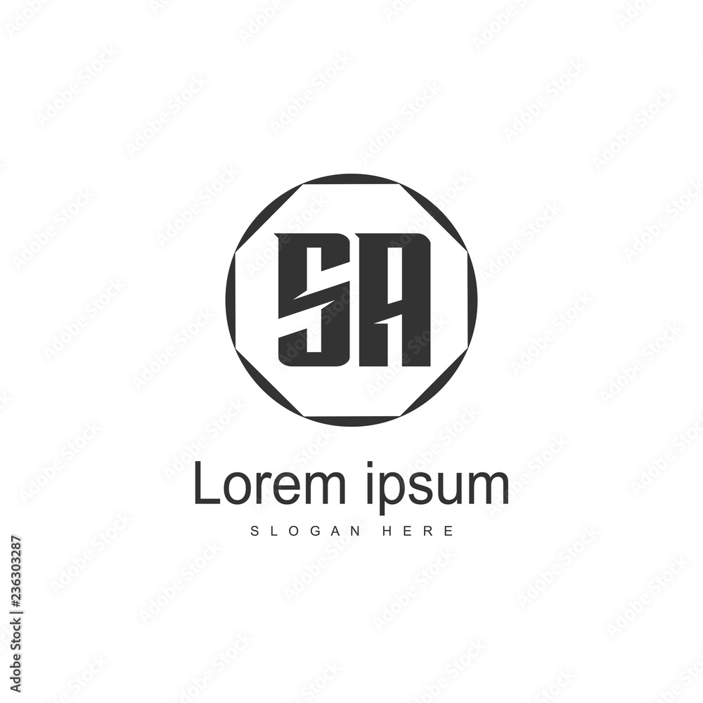 SA Letter logo template. Initial letter logo design SA Letter logo template. Initial letter logo design