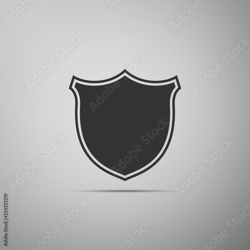 Free Download Shield icon isolated on grey background. Guard sign. Flat design. Vector Illustration - GFXLoad