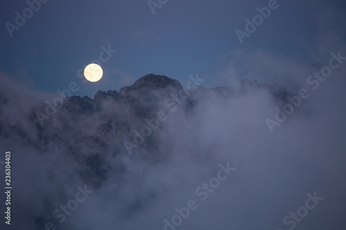 Moon over the mountains, Tatry