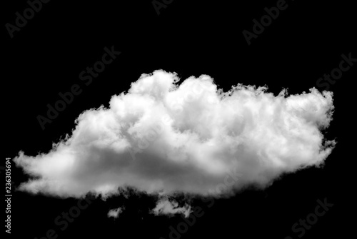 White cloud isolated on a black background realistic cloud. © freedom_naruk