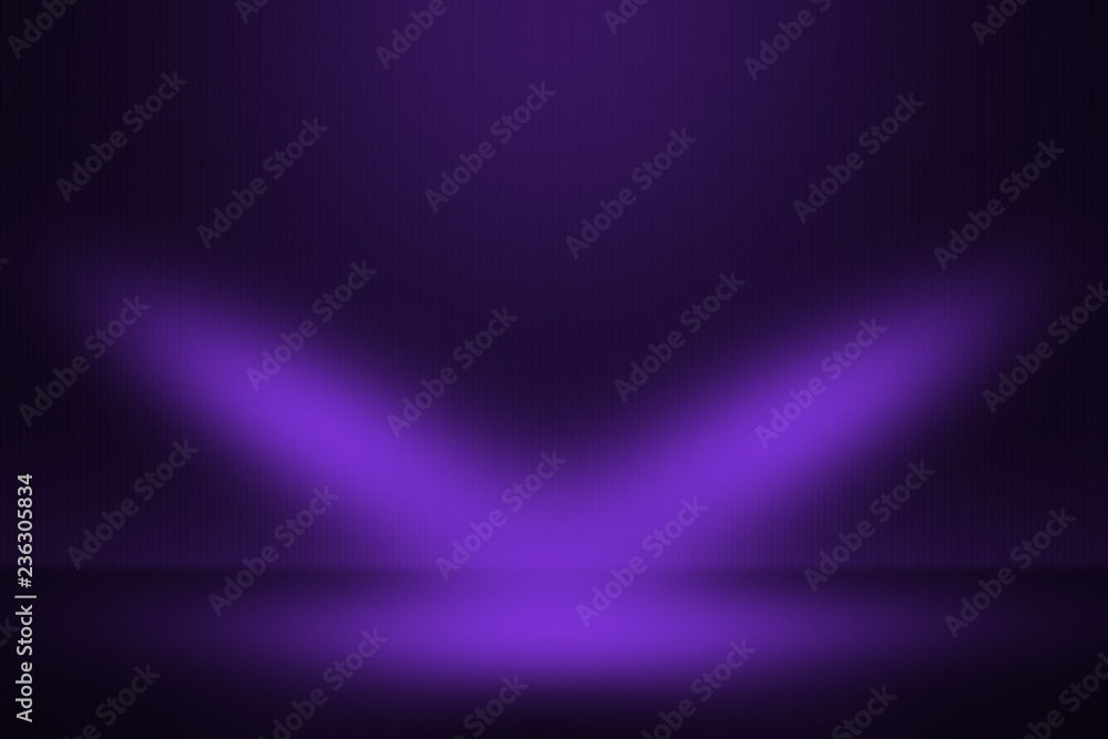 Fototapeta premium Product showcase spotlight background. Clean photographer studio. Light from the top.