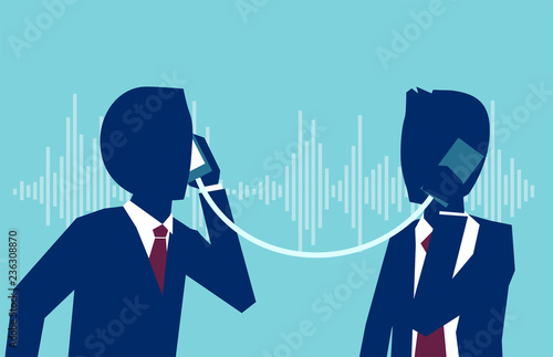 Cartoon businessmen talking in privacy