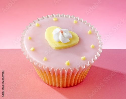 SINGLE PINK CUPCAKE photo