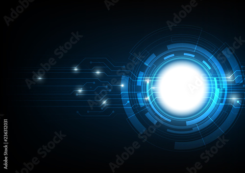 Abstract electric circuit circurlar futuristic innovation technology and digital hi tech background, vector illustration