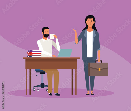 boss and worker teamwork
