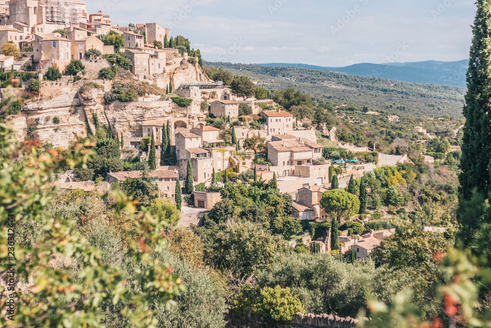 Beautiful view of the city of Gordes in the Luberon - Provence