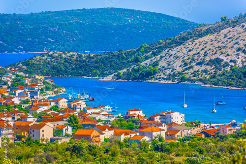 Vinisce bay Croatia Dalmatia. / Scenic view at amazing blue Adriatic Sea in Dalmatia region, Drvenik island.
