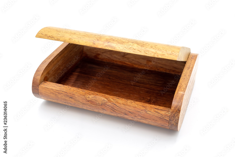 Wooden box for business card isolated from white background. Wooden box for business card isolated from white background.