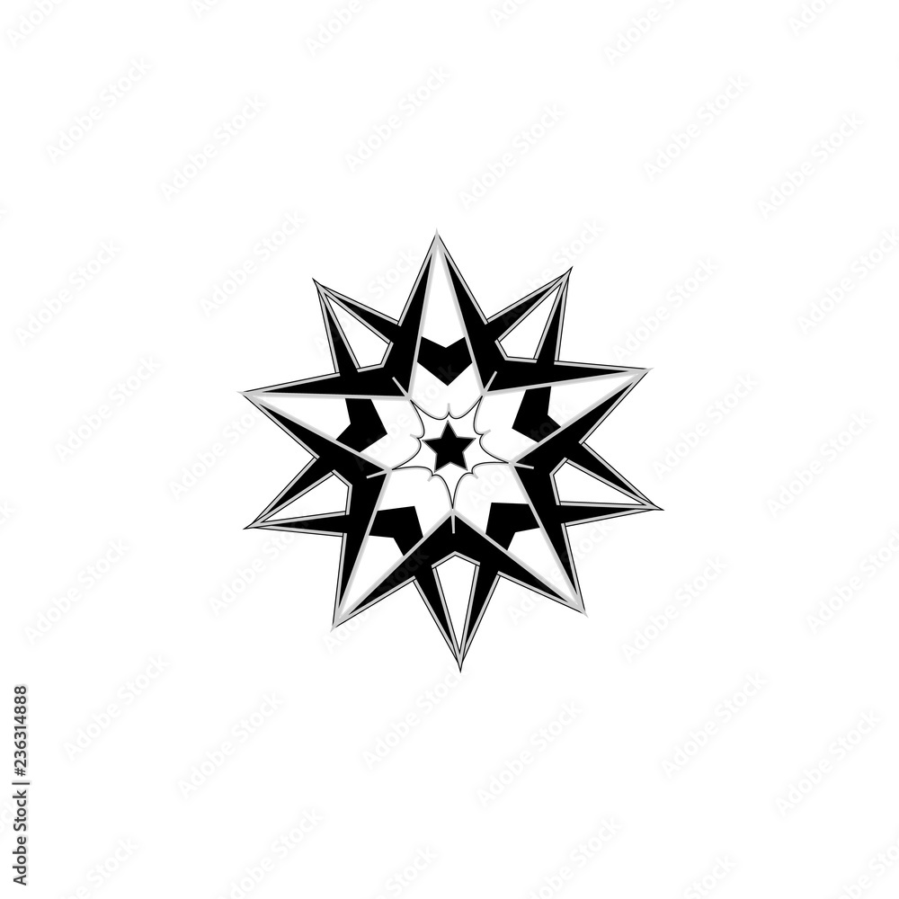 Snowflake black sign. Silhouette design gray snowflake on white background. Symbol of Christmas holiday season. Monochrome template for prints, card. Isolated graphic element. Flat vector illustration Snowflake black sign. Silhouette design gray snowflake on white background. Symbol of Christmas holiday season. Monochrome template for prints, card. Isolated graphic element. Flat vector illustration