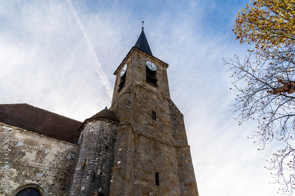 Fototapeta premium Old church in Bray-sur-Seine, France