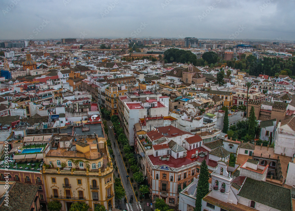 aerial view of Seville, Spain