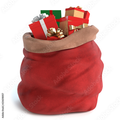 3d illustration of a Santa bag