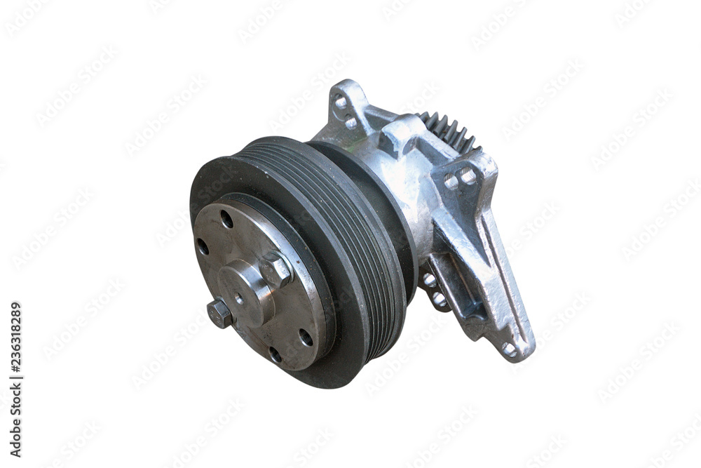 Car belt tensioner roller isolated on white background Car belt tensioner roller isolated on white background