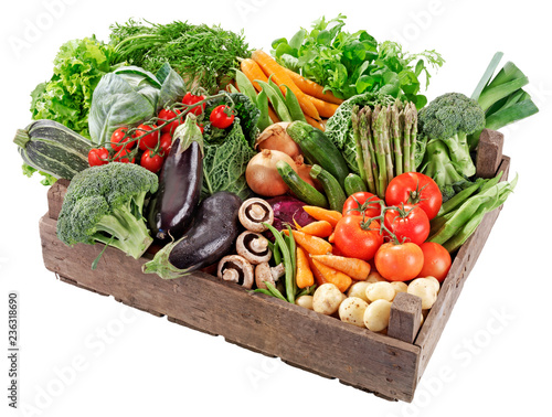 BOX OF FRESH VEGETABLES photo