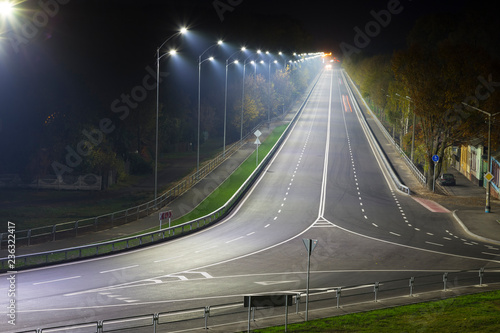  Lighted night highway
