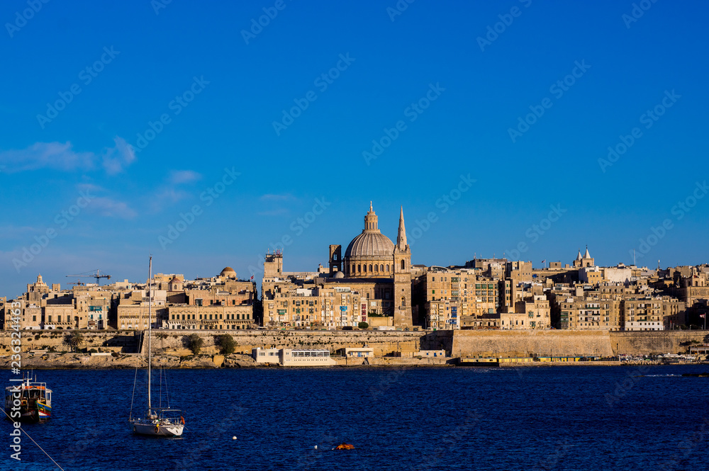Beautiful view from Sliema to Valletta