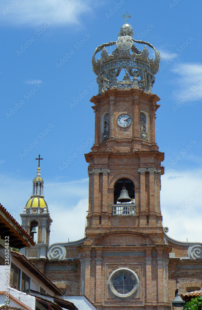 Puerto Vallarta Mexico Cityscape featuring Church of Our Lady of Guadalupe