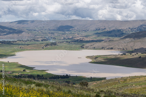 Lake and landscape in the highlands of Bolivia