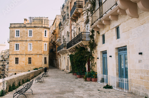 View in the center of Senglea  L-Isla  Malta
